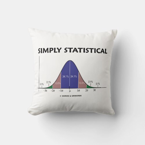 Simply Statistical Bell Curve Geek Humor Throw Pillow