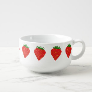 Simply Strawberry custom monogram soup mug