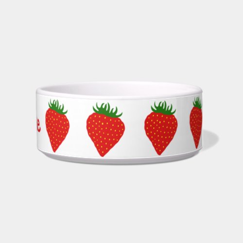 Simply Strawberry custom pet bowl