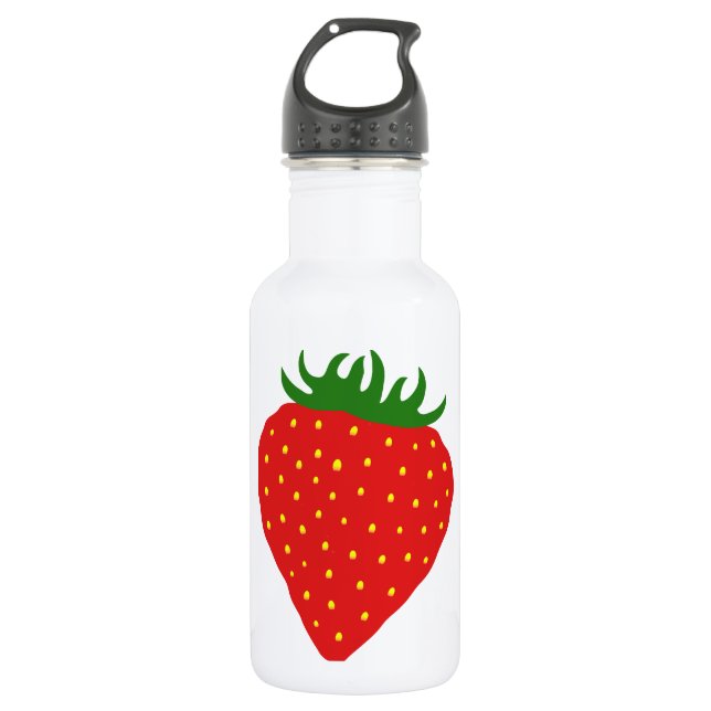 Simply Strawberry custom Stainless Steel Water Bottle (Front)