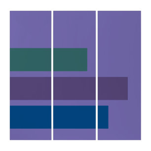 Simply Stripes: dark blue, dark lilac, ocean green Triptych