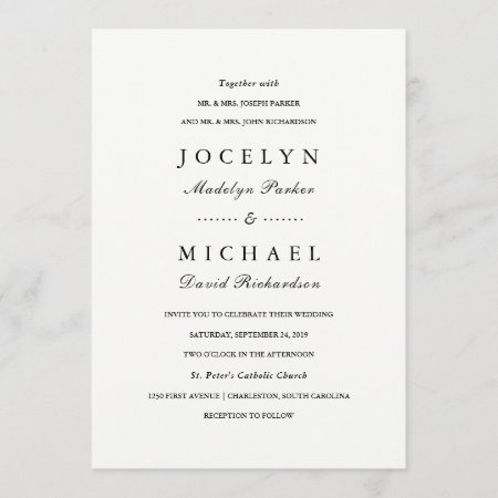 Simply Stylish | Black and White Wedding Invitation