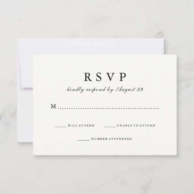 Simply Stylish | Black Reverse Wedding Response (Front)