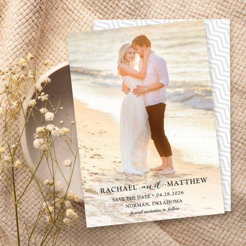 Simply Stylish Gray Wedding Save The Date Photo