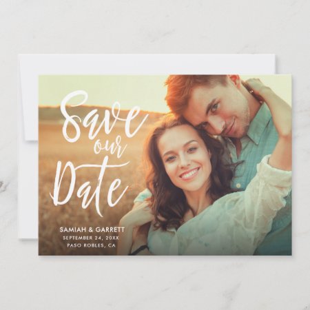 Simply Stylish Modern Typography Photo | White Save The Date