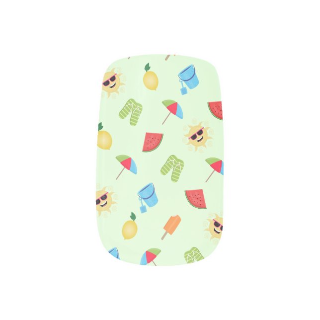 Simply Summer Minx Nail Art (Right Thumb)