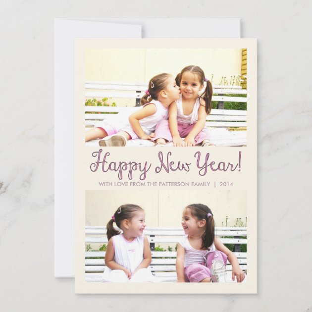Simply Sweet Happy New Year Family Photo Greeting Holiday Card