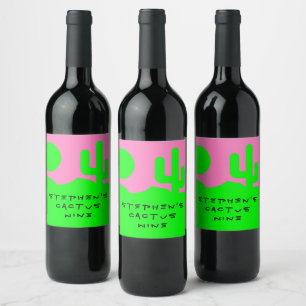 Simply Sweet Personalized Homemade Cactus Wine Wine Label