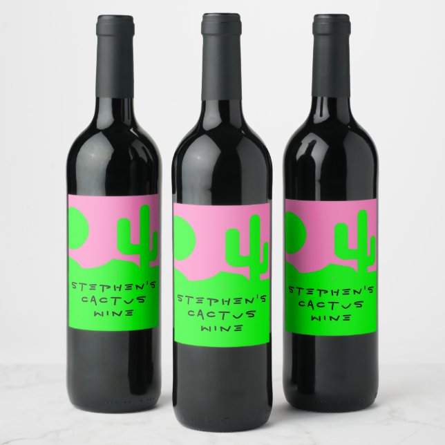 Simply Sweet Personalized Homemade Cactus Wine Wine Label (Bottles)
