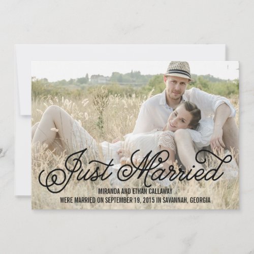 Simply Sweet Wedding Announcement - Black