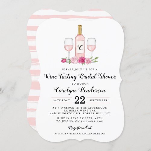 Simply Sweet Wine Tasting Bridal Shower Invitation
