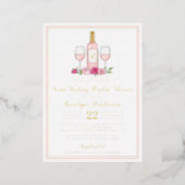 Simply Sweet Wine Tasting Bridal Shower Real Foil Invitation (Standing Front)