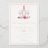 Simply Sweet Wine Tasting Bridal Shower Real Foil Invitation (Front)