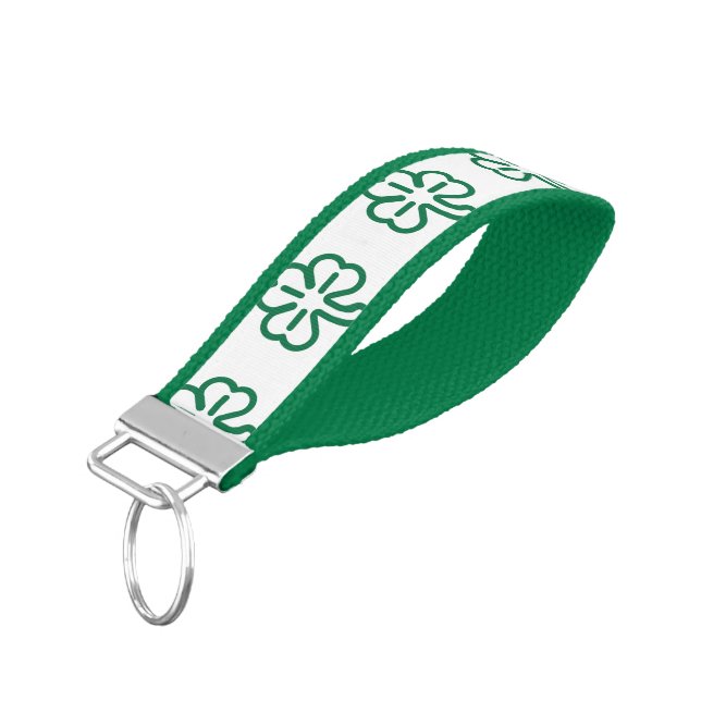 Simply Symbols Clovers + your Colors & Ideas Wrist Keychain (Angled Down)
