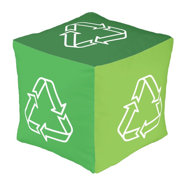 Simply Symbols / Icons - RECYCLING + ideas Outdoor Pouf (Angled Front)