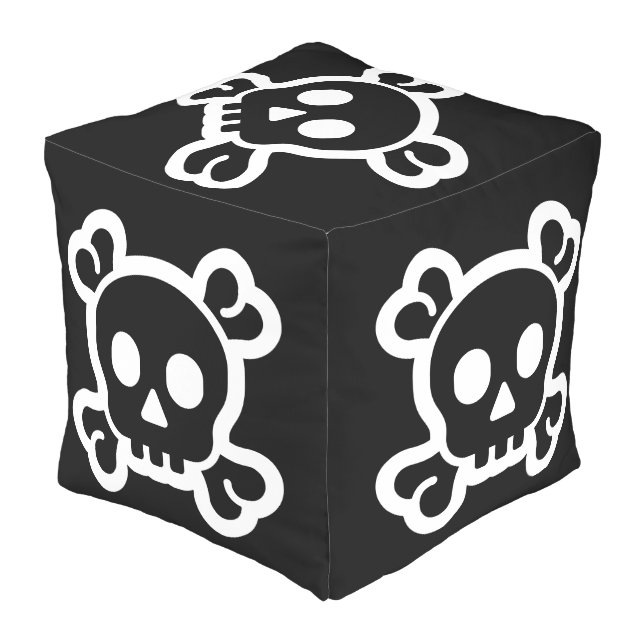 Simply Symbols / Icons - SKULL & BONES + ideas Outdoor Pouf (Angled Front)