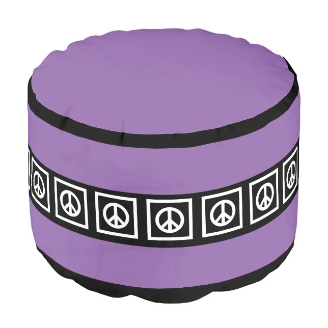 Simply Symbols - PEACE + your ideas Pouf (Angled Front)