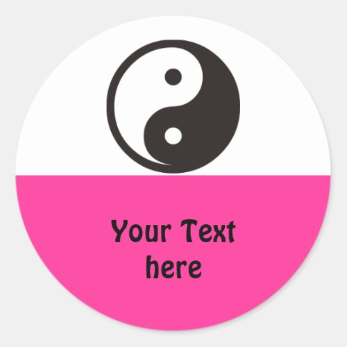 Simply Symbols _ Yin  Yang  your text  ideas Classic Round Sticker