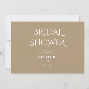 Simply Tan Bridal Shower Invitation
