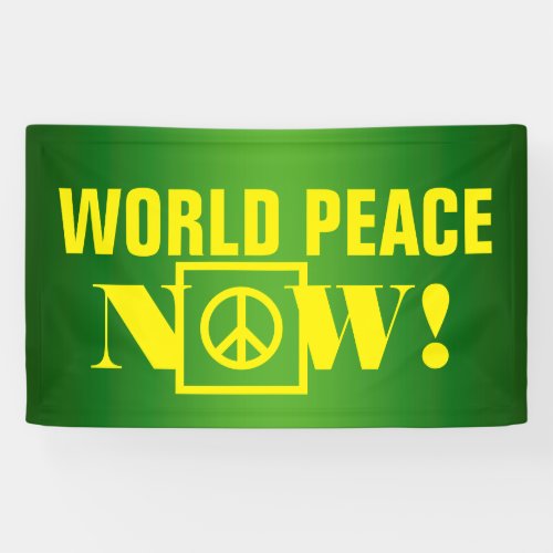Simply text design WORLD PEACE NOW Banner