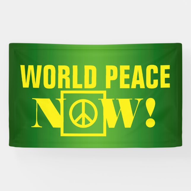 Simply text design "WORLD PEACE NOW" Banner (Horizontal)