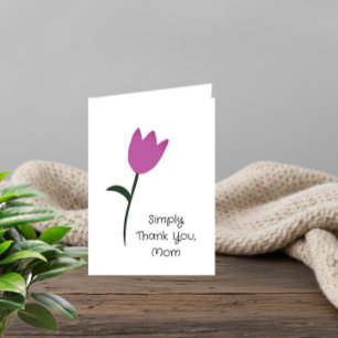 Simply Thank You, Mom – purple Tulip  Holiday Card