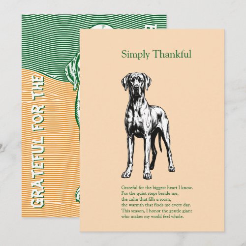 Simply Thankful – Great Dane Thanksgiving Photo Ca Thank You Card