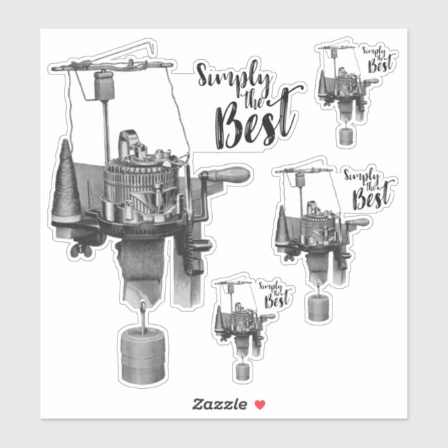 Simply the Best Circular Sock Knitting Machine Sticker (Sheet)