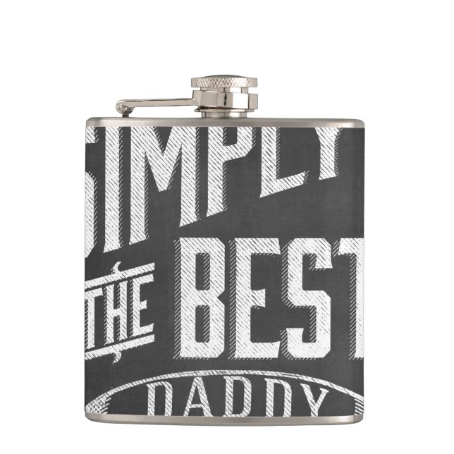 Simply the Best Daddy Chalkboard Art Flask (Front)