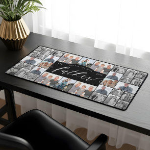 Simply The Best Father Personalize Photo Collage  Desk Mat