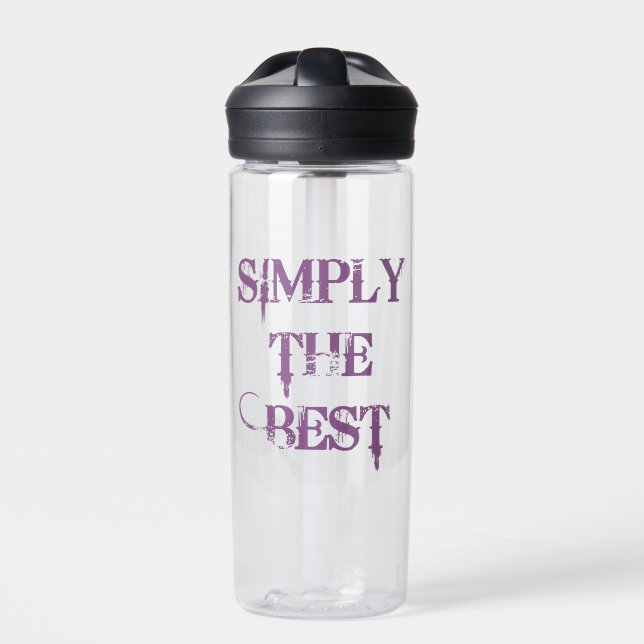 Simply the Best Grunge Typography Water Bottle (Front)