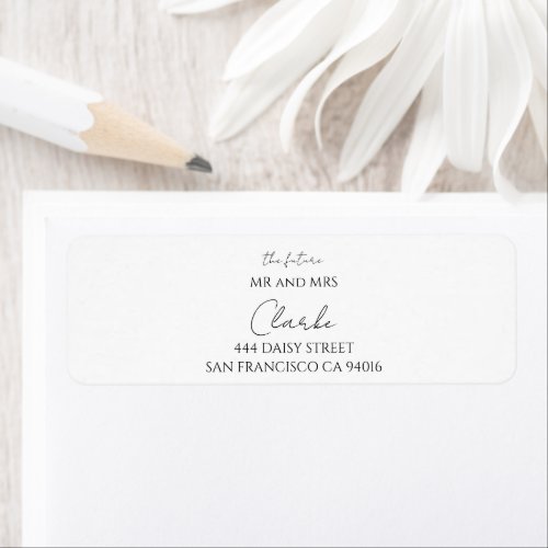 Simply The Future Mr  Mrs Wedding Return Address Label