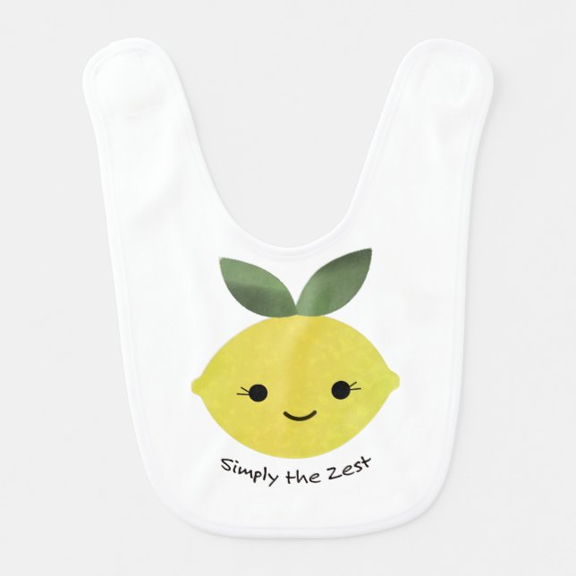 Simply the Zest Cute Kawaii Lemon Baby Bib (Front)