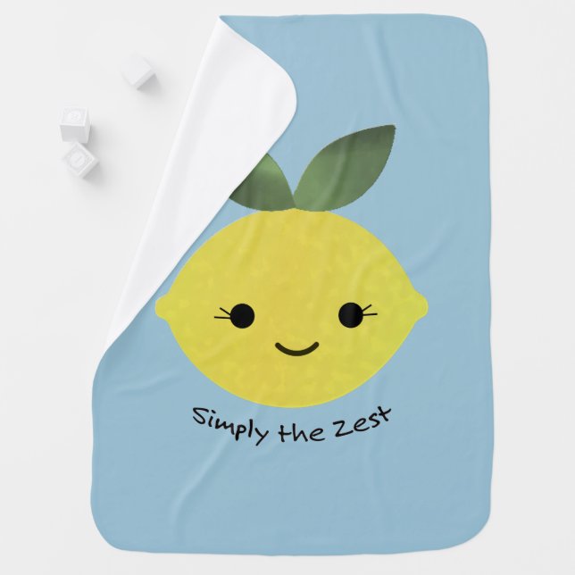 Simply the Zest Cute Kawaii Lemon Baby Blanket (In Situ)