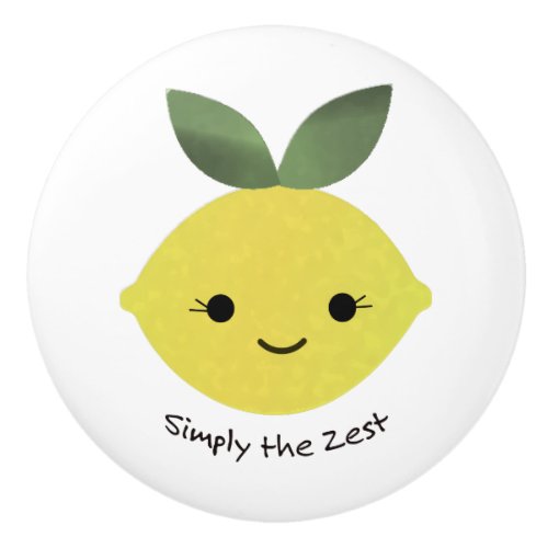 Simply the Zest Cute Kawaii Lemon Ceramic Knob