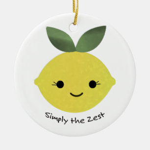 Simply the Zest Cute Kawaii Lemon Ceramic Ornament