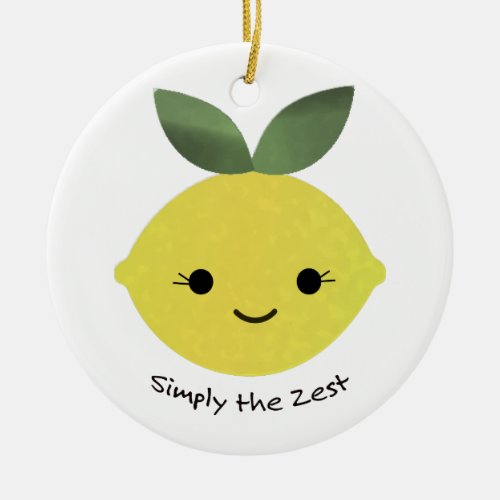 Simply the Zest Cute Kawaii Lemon Ceramic Ornament