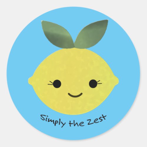 Simply the Zest Cute Kawaii Lemon Classic Round Sticker