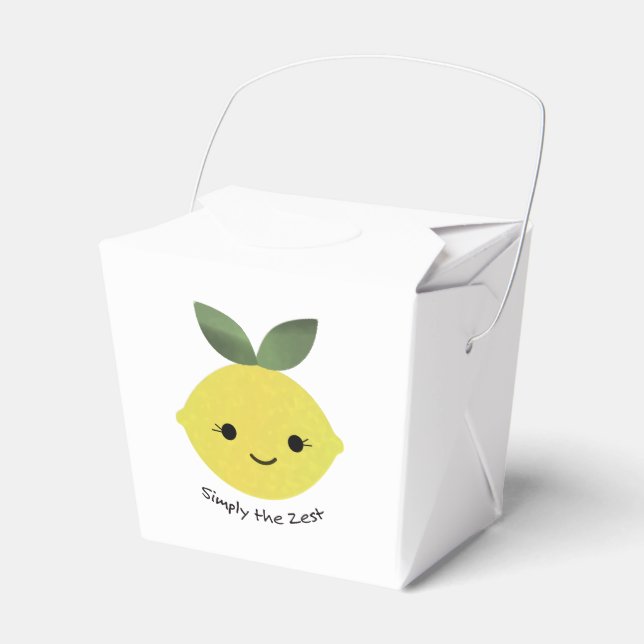 Simply the Zest Cute Kawaii Lemon Favor Boxes (Front Side)