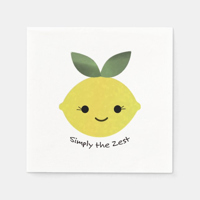 Simply the Zest Cute Kawaii Lemon Napkins (Front)