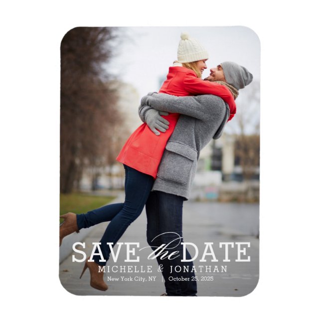 Simply Timeless EDITABLE COLOR Save The Date Magnet (Vertical)