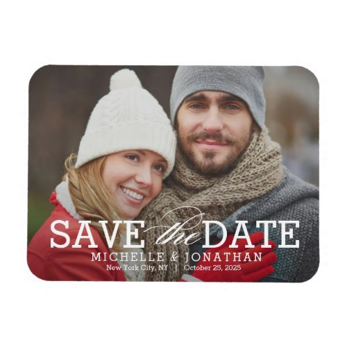 Simply Timeless EDITABLE COLOR Save The Date Magnet