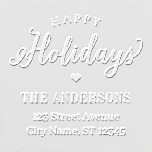 Simply Timeless Happy Holidays Return Address Embosser