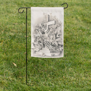 Simply to the Cross I Cling Christian Garden Flag 