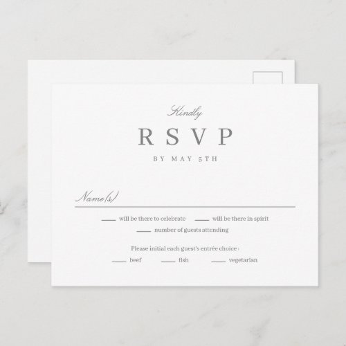 Simply United EDITABLE COLOR RSVP Reply Card