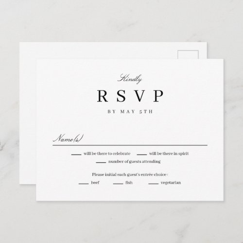 Simply United EDITABLE COLOR RSVP Reply Card