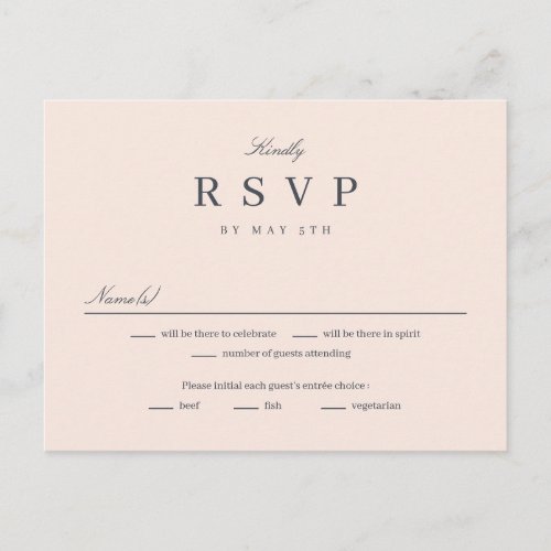 Simply United EDITABLE COLOR RSVP Reply Card