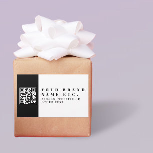 Simply Upload Your Own QR code Modern Rectangular Sticker