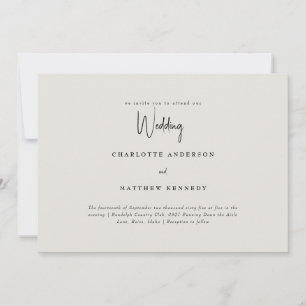 Simply Us Cream No Parents Wedding Invitation