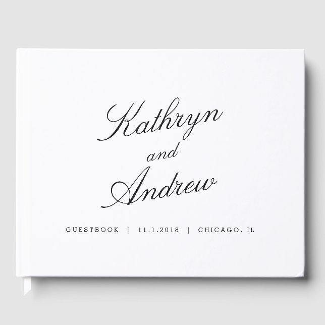 Simply Us EDITABLE COLOR Wedding Guest Book (Front)